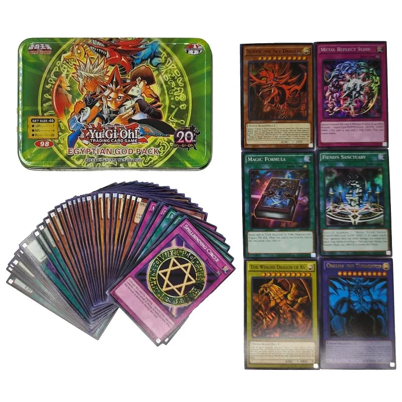 Yu Gi Oh Cards EGYPTIAN GOD PACK Card Deck English TCG Holographic Golden White Dragon Duel Game Collection Card with Tin Box Yu Gi Oh Cards EGYPTIAN GOD PACK Card Deck English TCG Holographic Golden White Dragon Duel Game Collection Card with Tin Box